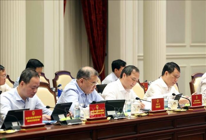 Các đại biểu tham dự cuộc làm việc. Ảnh: Thống Nhất/TTXVN