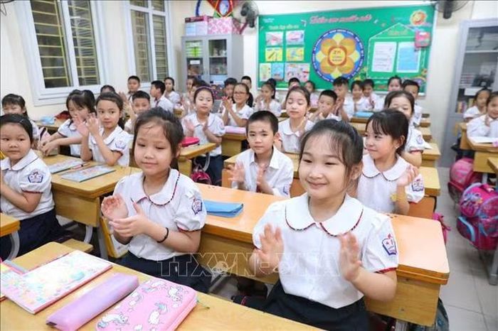Học sinh Trường Tiểu học Thăng Long, Hà Nội. Ảnh: Thành Đạt/TTXVN
