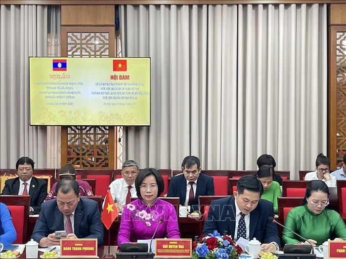 Chủ tịch Ủy ban MTTQ Việt Nam thành phố Hà Nội phát biểu tại Hội đàm.