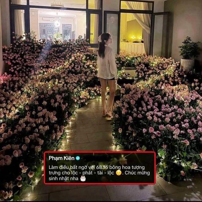 Cận cảnh khu vườn hoa hồng Phạm Kiên chuẩn bị cho Diệp Lâm Anh. Ảnh: FBNV.