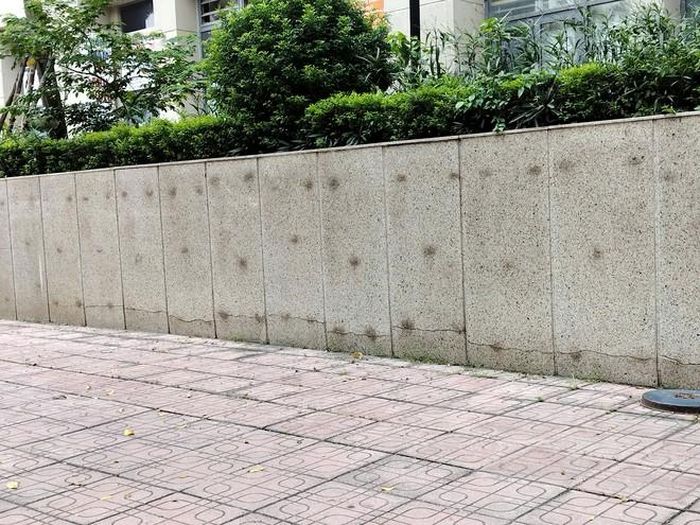 Tường và hạ tầng khu vực tiếp giáp dự án xuất hiện dấu hiệu nứt, được gia cố.