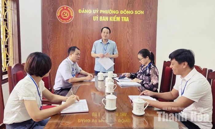 Ủy ban Kiểm tra Đảng ủy phường Đông Sơn giao ban công tác kiểm tra, giám sát tháng 8/2026.