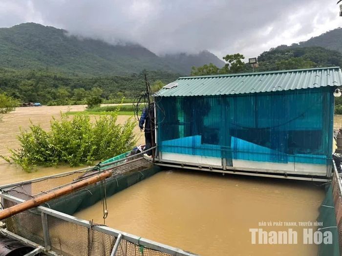 Nước sông Lò dâng cao.