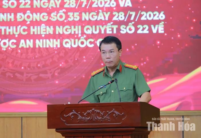 Giám đốc Công an tỉnh Hoàng Quốc Việt quán triệt các nghị quyết, kết luận của Trung ương và Chỉ thị của Ban Thường vụ Tỉnh ủy về chiến lược an ninh quốc gia, bảo đảm an ninh kinh tế, phòng, chống tội phạm, xây dựng lực lượng Công an xã, phường và đấu tranh chống phản động trong tình hình mới.