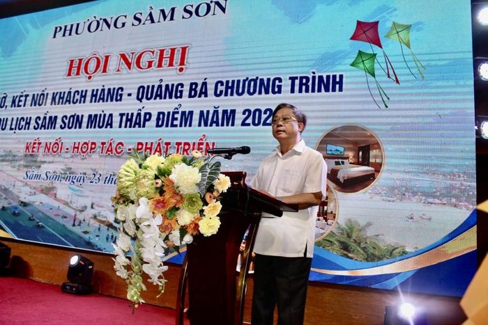 Ông Phạm Văn Thuỷ: "Sầm Sơn cần xây dựng ít nhất 3-4 sản phẩm đặc trưng". Ảnh: Chu Khôi.