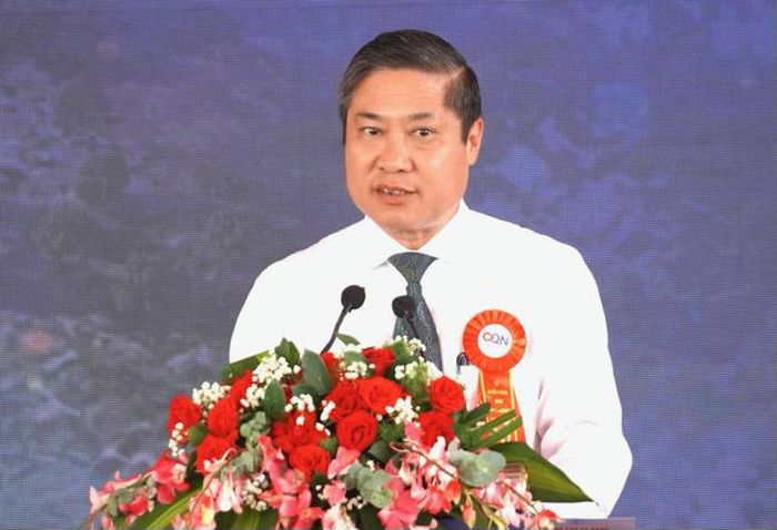 Phó Chủ tịch UBND thành phố Đằ Nẵng Phan Thái Bình, phát biểu tại Lễ khởi công dự án. Ảnh VP UBND thành phố Đà Nẵng.