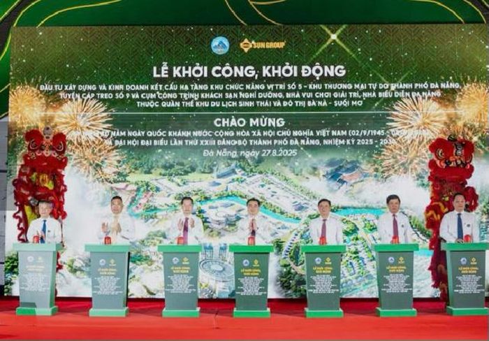 Nghi thức khởi công vị trí số 5, Khu thương mại tự do Đà Nẵng, vào ngày 27/8/2025. Ảnh Ngô Anh Văn