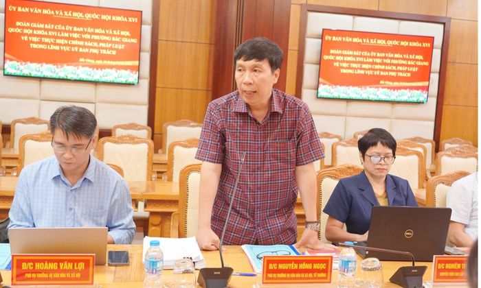  Đồng chí Nguyễn Hồng Ngọc, Phó Vụ trưởng Vụ Văn hóa và Xã hội kết luận buổi làm việc. 