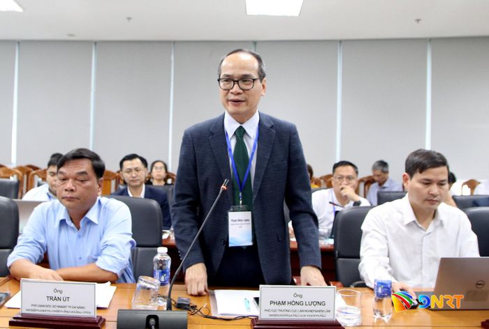 Phó Cục trưởng Cục Lâm nghiệp và Kiểm lâm Phạm Hồng Lượng phát biểu tại buổi làm việc. Ảnh: TRỌNG HUY