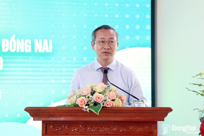 Tân Chủ tịch Hội Nông dân thành phố Cao Tiến Sỹ phát biểu nhận nhiệm vụ. Ảnh: Tố Tâm
