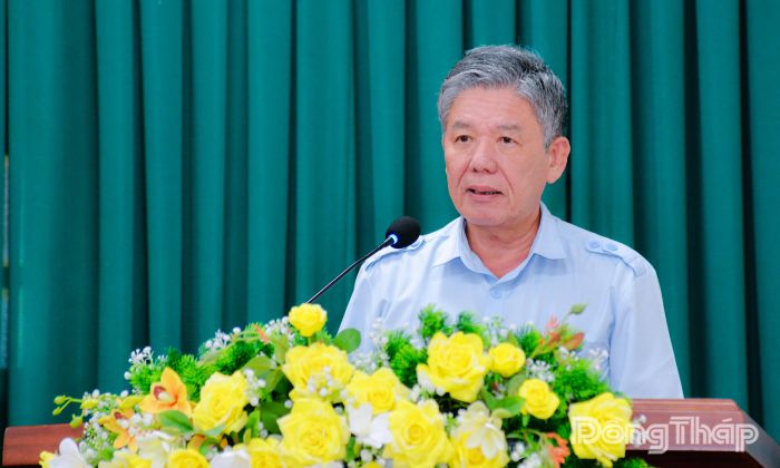 Đồng chí Ngô Chí Cường phát biểu giao nhiệm vụ tại hội nghị.