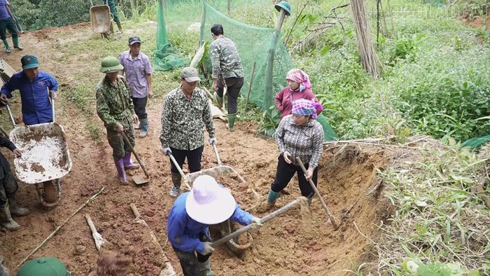 Người dân xã Chế Tạo cũng tích cực tham gia giúp đỡ những hộ dân bị thiệt hại.
