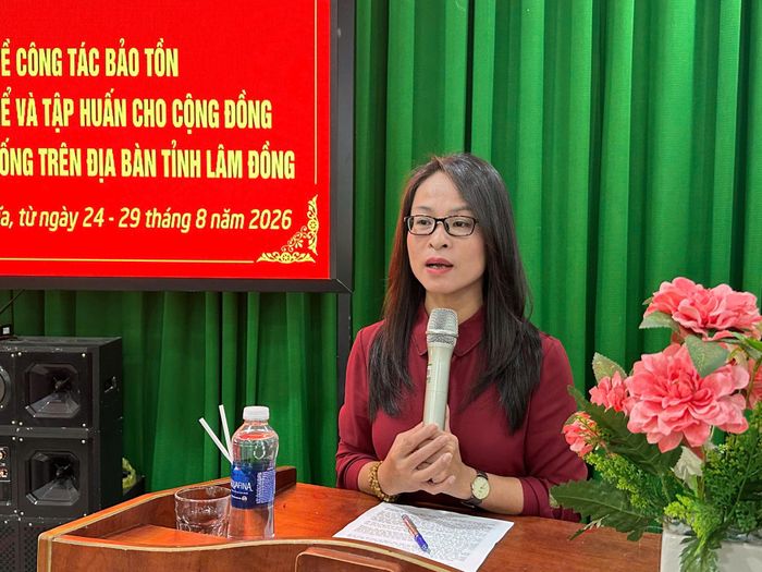 Bà Lê Thị Trúc Linh, Phó Giám đốc Sở Văn hóa, Thể thao và Du lịch Lâm Đồng, đề nghị các địa phương tạo điều kiện để học viên vận dụng kiến thức vào thực tế, gắn bảo tồn di sản với phát triển du lịch cộng đồng