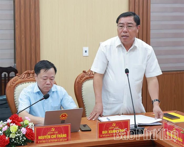 Lãnh đạo xã Phú Khê đề xuất một số nội dung liên quan đến chủ trương sắp xếp cơ sở giáo dục.