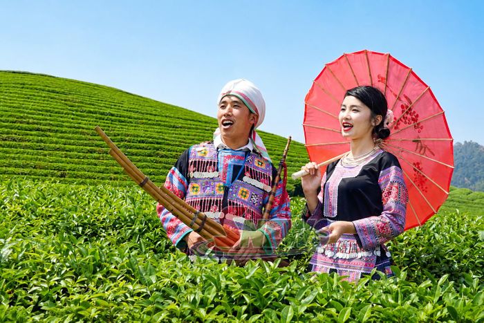 Biểu diễn hát đối giao duyên của đồng bào dân tộc Mông phường Thảo Nguyên