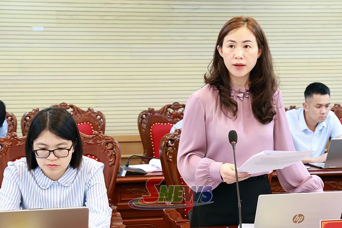 Lãnh đạo Ban Pháp chế, HĐND tỉnh phát biểu ý kiến thẩm tra.