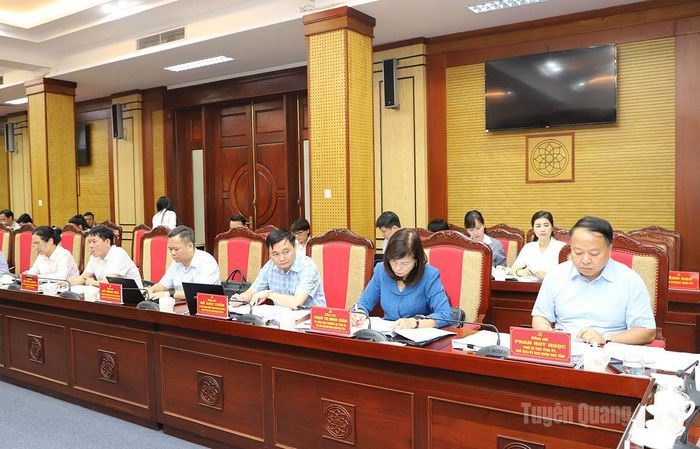 Các đồng chí Thường trực Tỉnh ủy, Ủy viên Ban Thường vụ Tỉnh ủy dự phiên họp.