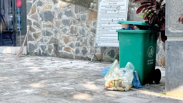Khu vực trong Khu di tích không được vệ sinh thường xuyên, rác thải còn tồn đọng, ảnh hưởng cảnh quan.