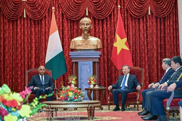 Tổng Bí thư, Chủ tịch nước Tô Lâm đề nghị Việt Nam và Bờ Biển Ngà mở rộng hợp tác thương mại, đầu tư. Ảnh: Đức Thanh