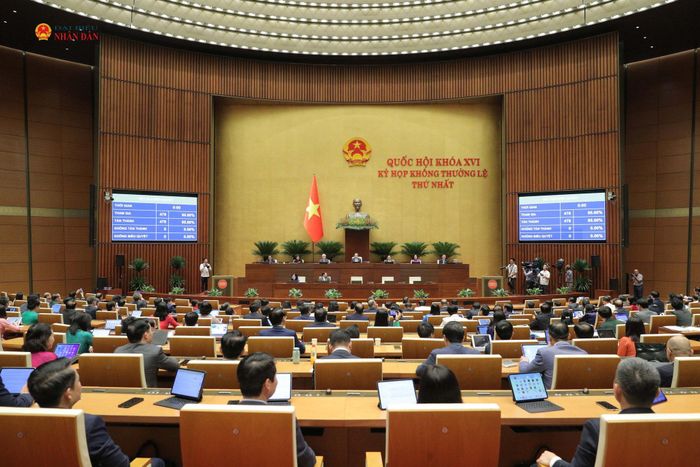 Quốc hội thông qua Nghị quyết về việc thành lập thành phố Quảng Ninh. Ảnh: Hô Long