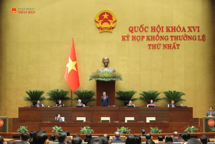 Chủ tịch Quốc hội Trần Thanh Mẫn chủ trì phiên bế mạc Kỳ họp. Ảnh: Hồ Long