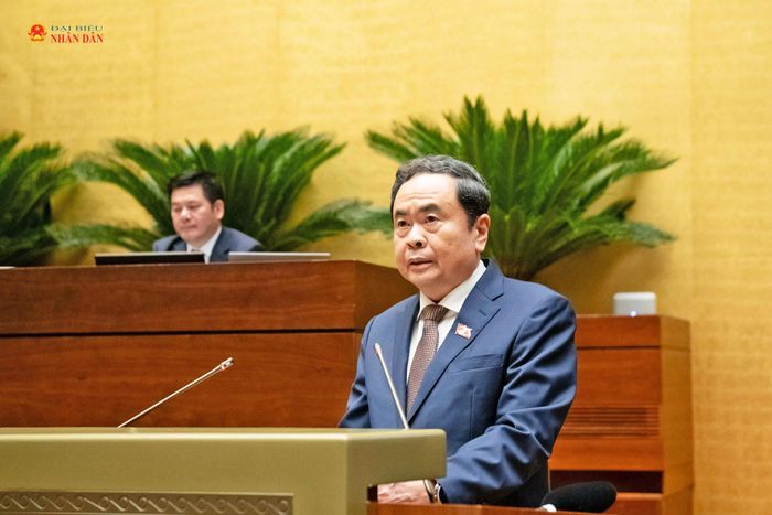 Chủ tịch Quốc hội Trần Thanh Mẫn phát biểu bế mạc Kỳ họp. Ảnh: Lâm Hiển