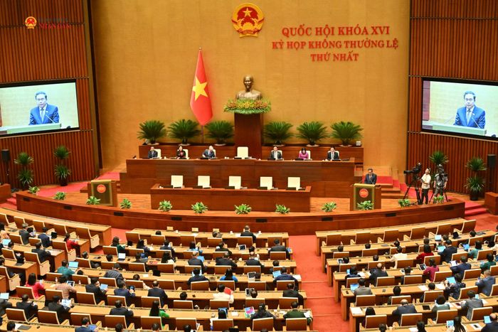 Chủ tịch Quốc hội Trần Thanh Mẫn phát biểu bế mạc Kỳ họp. Ảnh: Quang Khánh