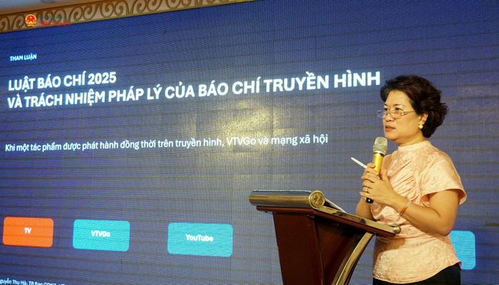 Trưởng ban Chuyên đề - Khoa giáo, Đài Truyền hình Việt Nam, TS. Nguyễn Thu Hà chỉ ra những thách thức, rủi ro mới khi các tác phẩm được phát hành, phân phối trên đa nền tảng