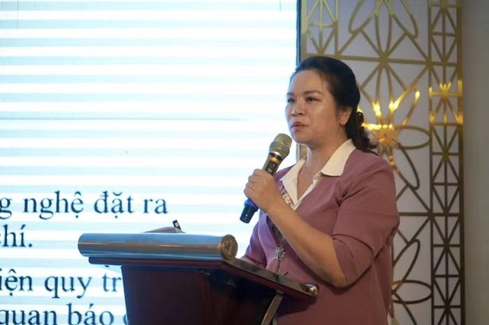 Phó Cục trưởng Cục Bản quyền tác giả Phạm Thị Kim Oanh phát biểu tại tọa đàm.