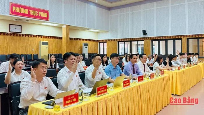 Các đại biểu biểu quyết thông qua nghị quyết.