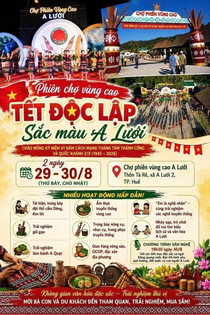 Lịch trình “Phiên chợ vùng cao – Tết Độc lập – Sắc màu A Lưới”