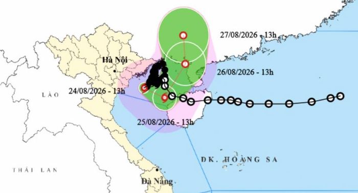 Đường đi và hướng di chuyển của bão số 4 Narra. (Nguồn: NCHMF)