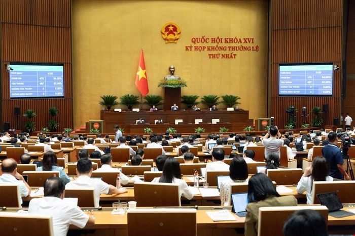 Với đa số phiếu tán thành, Quốc hội thông qua Nghị quyết. Ảnh: Quochoi.vn