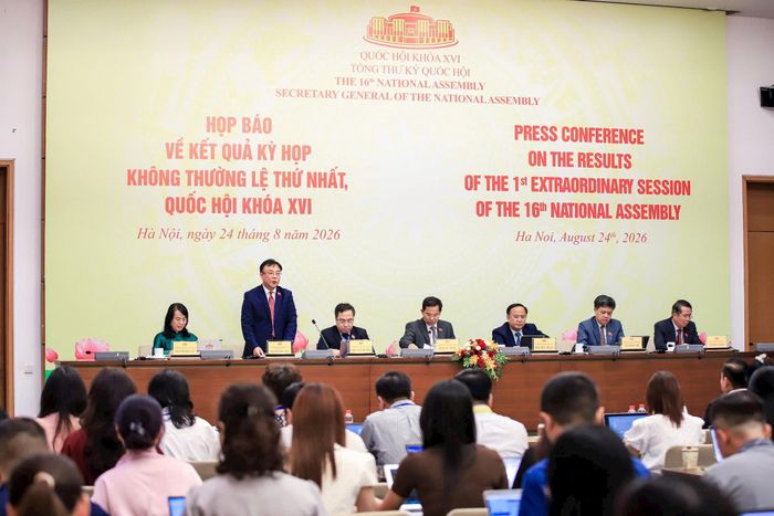 Quang cảnh họp báo. Ảnh: Hữu Thắng