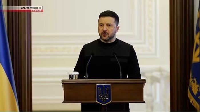 Tổng thống Ukraine Volodymyr Zelensky. Ảnh: NHK