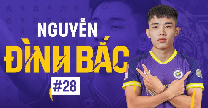 Đồ họa chào mừng Đình Bắc và công bố chủ nhân mới của số áo 28 do CLB Hà Nội thực hiện ba năm trước.
