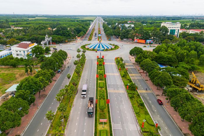 Khu vực trung tâm phường Nhơn Trạch - nơi ga Nhơn Trạch dự kiến được xây dựng.