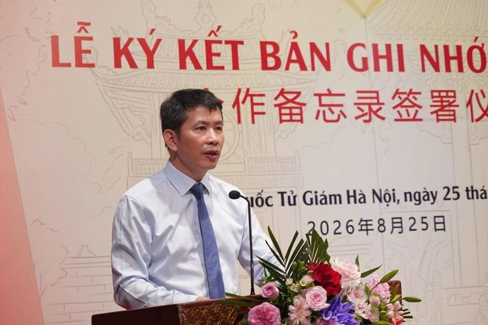 Giám đốc Sở VHTTDL Hà Nội Phạm Tuấn Long phát biểu tại Lễ ký kết
