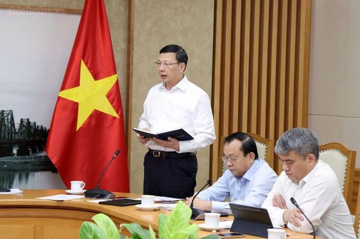 Phó Chủ nhiệm Văn phòng Chính phủ Phạm Mạnh Cường phát biểu tại cuộc làm việc - Ảnh: chinhphu.vn/Gia Huy