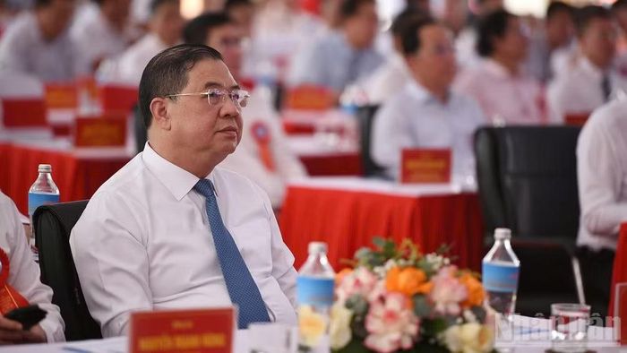 Ủy viên Bộ Chính trị, Phó Thủ tướng Thường trực Chính phủ Phạm Gia Túc dự lễ khởi công. (Ảnh: THANH TÂM)