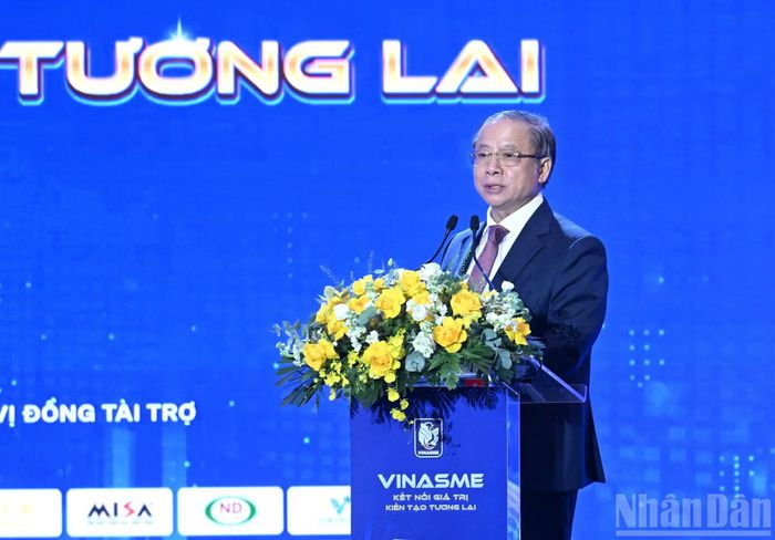 Chủ tịch Hiệp hội Doanh nghiệp nhỏ và vừa Việt Nam Nguyễn Văn Thân phát biểu.