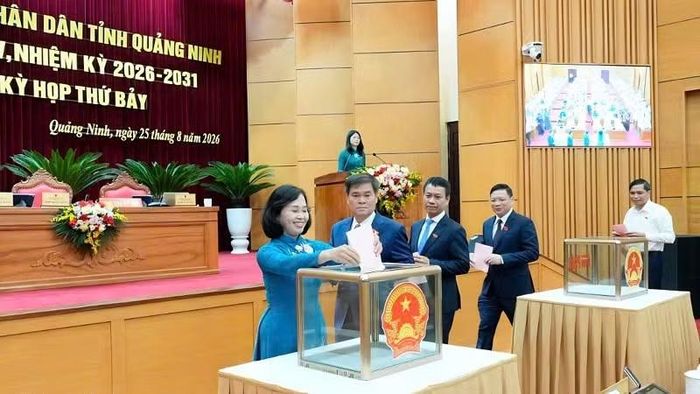 Đại biểu Hội đồng nhân dân tỉnh bầu chức danh Phó Chủ tịch Ủy ban nhân dân tỉnh Quảng Ninh khóa XV, nhiệm kỳ 2026-2031. (Ảnh: QMG)