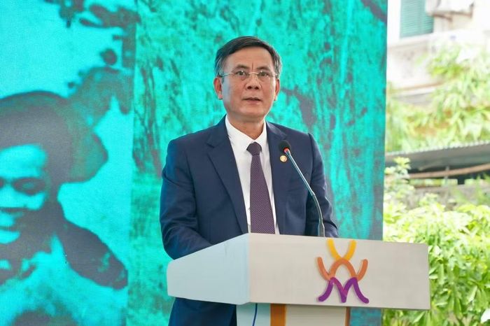 Ông Trần Thắng, Phó Chủ tịch Ủy ban Trung ương Mặt trận Tổ quốc Việt Nam phát biểu khai mạc. (Ảnh: VƯƠNG DIỆM)