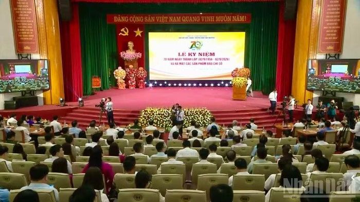 Báo và Phát thanh, Truyền hình Thái Nguyên kỷ niệm 70 năm Ngày thành lập. (Ảnh: THẾ BÌNH)