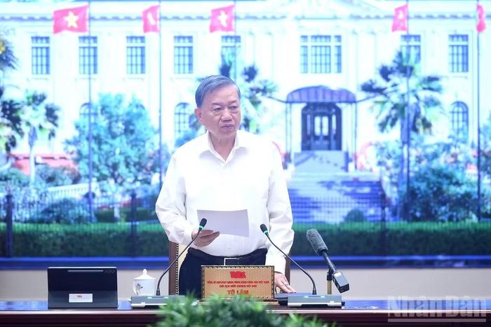 Tổng Bí thư, Chủ tịch nước Tô Lâm phát biểu tại cuộc làm việc. (Ảnh: ĐĂNG KHOA)