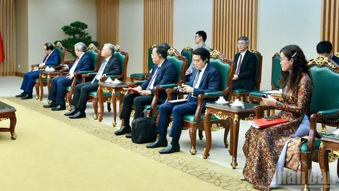  Lãnh đạo một số bộ, ngành Việt Nam tham dự buổi tiếp. (Ảnh: THANH GIANG) 