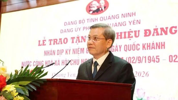 Đồng chí Lê Minh Trí, Ủy viên Bộ Chính trị, Bí thư Trung ương Đảng, Trưởng Ban Nội chính Trung ương, phát biểu tại buổi lễ. (Ảnh Quang Thọ)