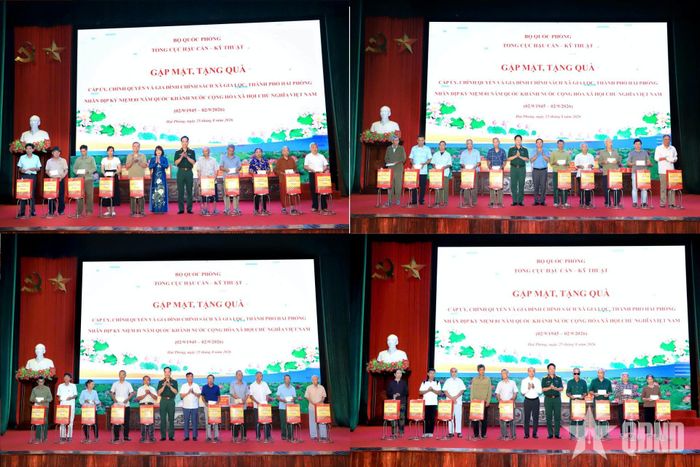 Thủ trưởng Cục Chính trị, Tổng cục Hậu cần - Kỹ thuật cùng cấp ủy chính, chính quyền địa phương tặng quà các gia đình chính sách và hộ nghèo trên địa bàn