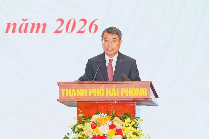  Thủ tướng Lê Minh Hưng phát biểu tại buổi lễ. Ảnh: ĐÀM THANH 