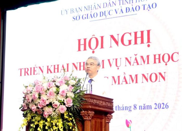 Ông Phạm Đồng Thụy - Giám đốc Sở GD&ĐT Hưng Yên phát biểu tại hội nghị.